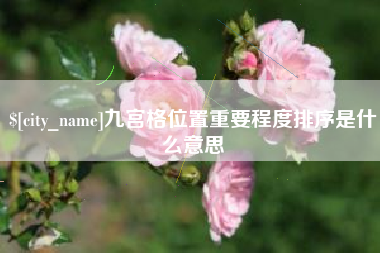 玉林九宫格位置重要程度排序是什么意思