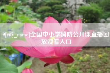 玉林全国中小学消防公开课直播回放观看入口