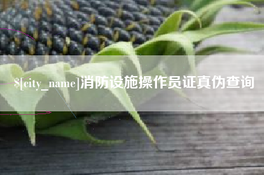 玉林消防设施操作员证真伪查询