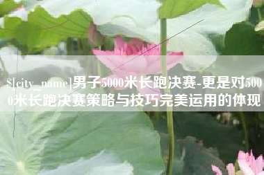 玉林男子5000米长跑决赛-更是对5000米长跑决赛策略与技巧完美运用的体现