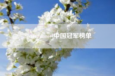 玉林中国冠军榜单
