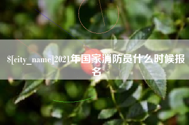 玉林2021年国家消防员什么时候报名